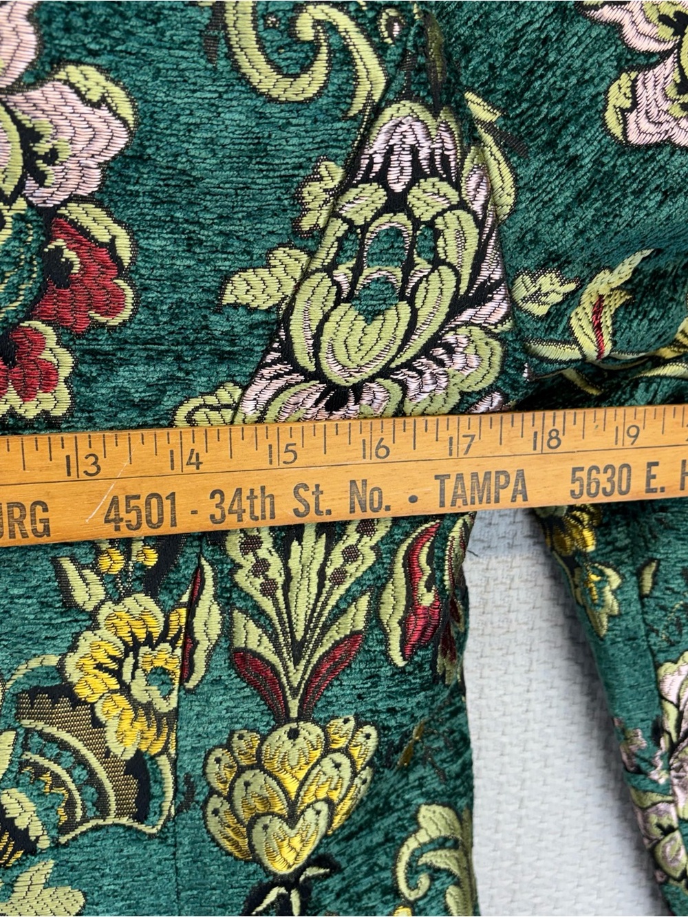 NWT Vintage Peck & Peck Tapestry Green Gold Coat Jacket Women S Brocade Floral - Picture 13 of 14